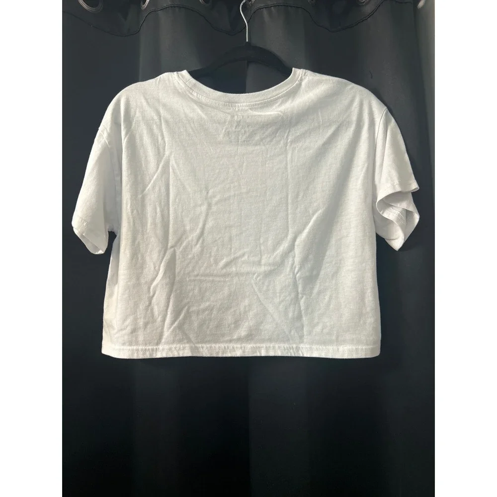 Cabana by Crown & Ivy Mario Kart Graphic Crop Top White Medium Yoshi Luigi - Picture 4 of 4